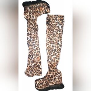 LEMON DROP "The Wild One" Leopard Print Women's Combat Boots